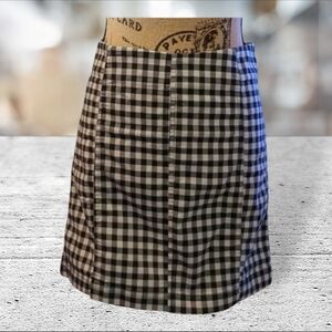 Free people black and white checked skirt size 12